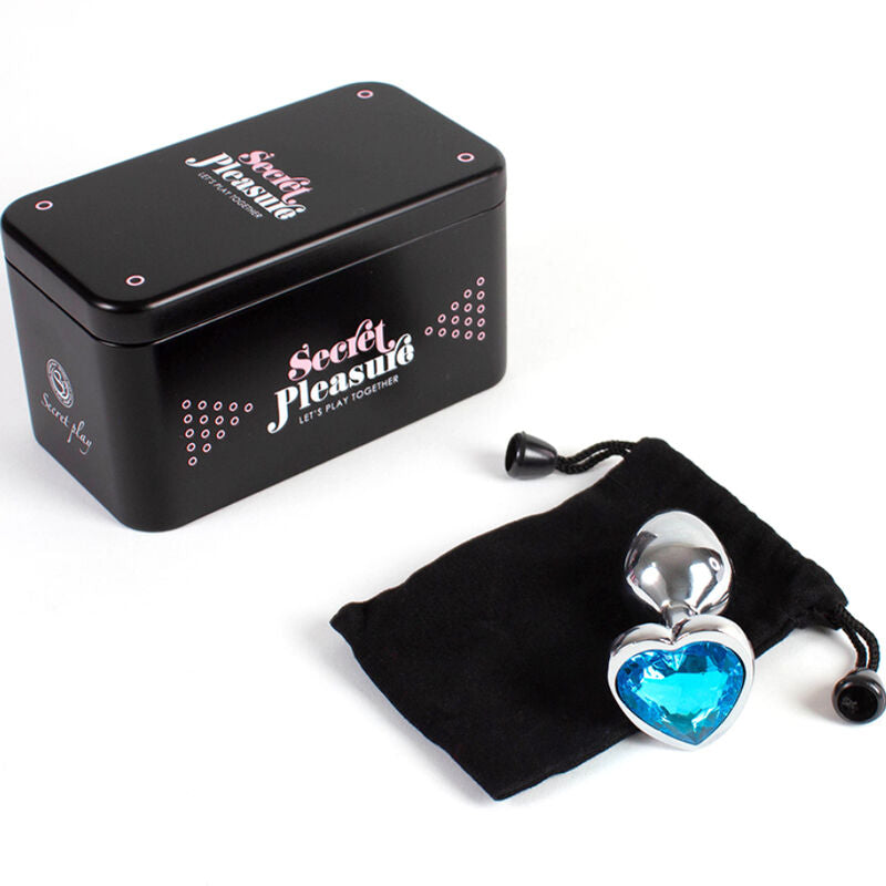 SECRETPLAY - BLUE HEART METAL ANAL PLUG SMALL SIZE 7 CM