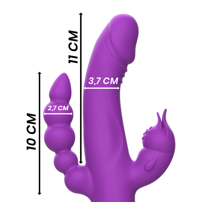 INTENSE - CASANOVA RABBIT TRIPLE MOTOR PURPLE SILICONE VIBRATOR