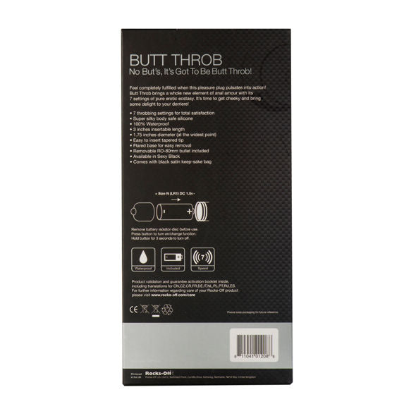 ROCKS-OFF - BUTT THROB P-POINT STIMULATOR 7 SPEED BLACK 