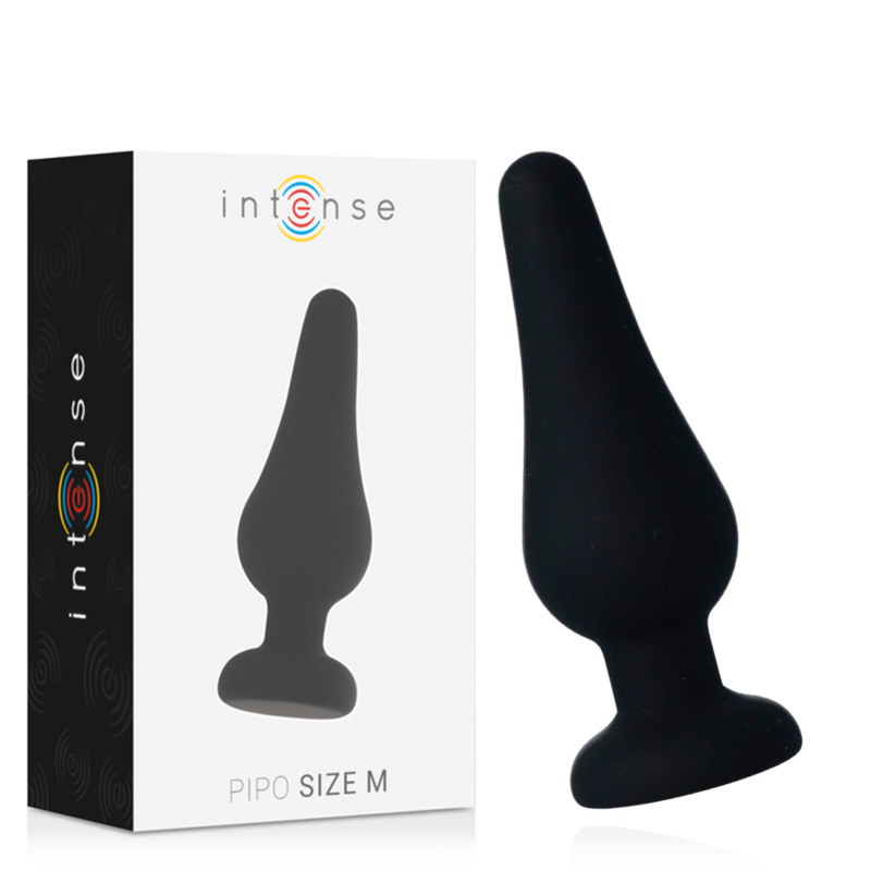 INTENSO - PIPO M PLUG ANAL SILICONA NEGRO 11 CM