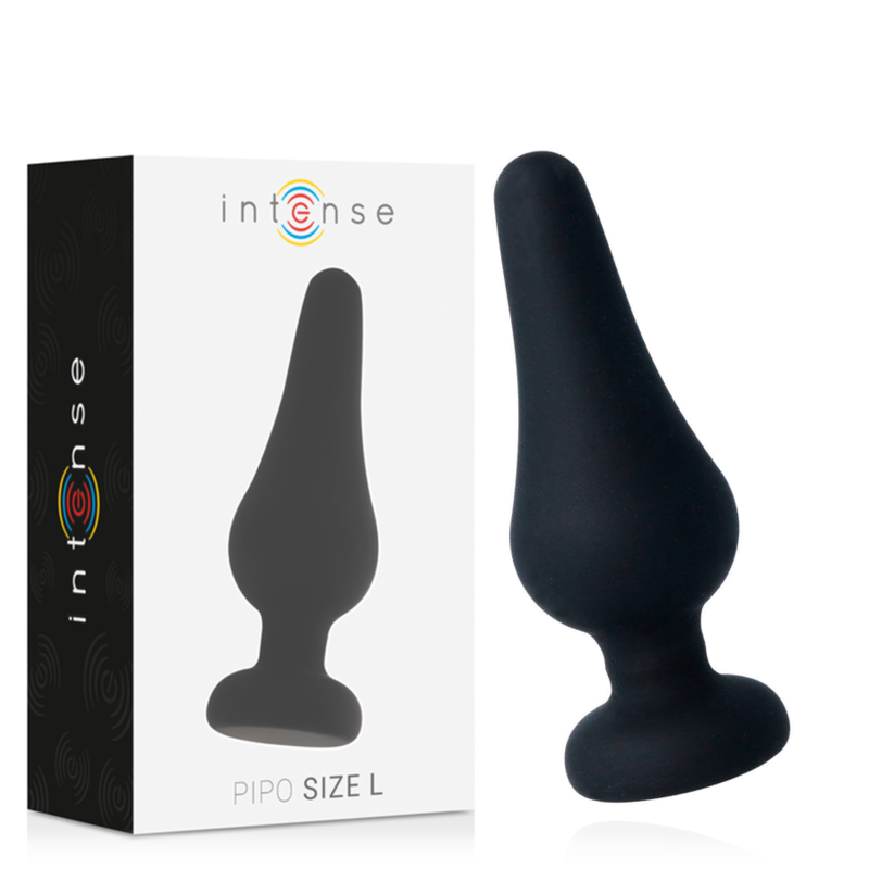 INTENSE - PLUG ANAL SILICONA NEGRO CON TUBO L 13 CM