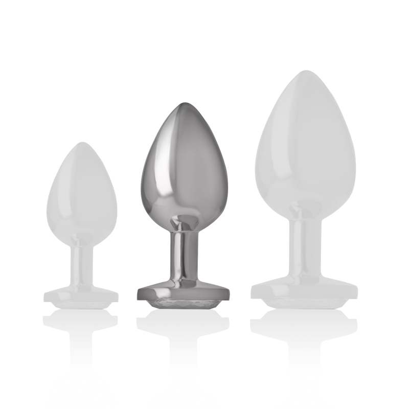 INTENSO - PLUG ANAL DE METAL ALUMINIO BLANCO TAMAÑO M