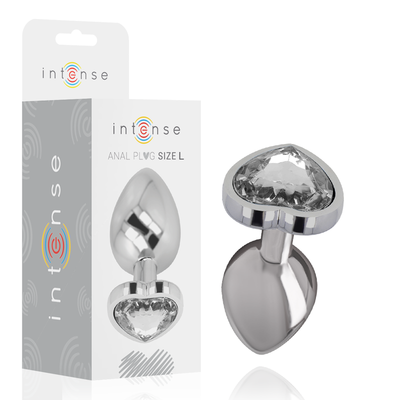 INTENSE - WHITE ALUMINUM METAL ANAL PLUG HEART SIZE L