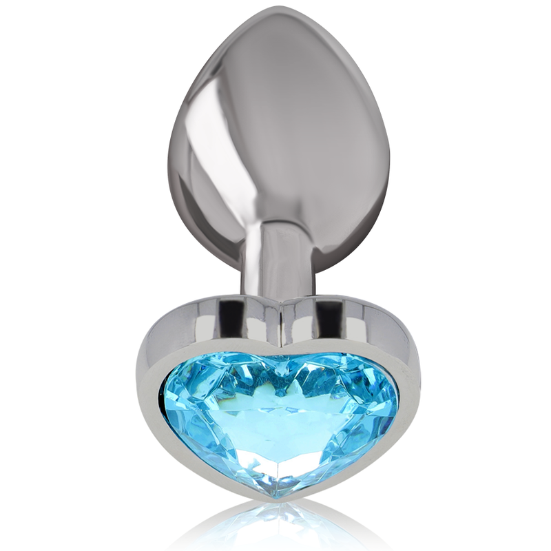 INTENSE - ALUMINUM BUTT PLUG METAL BLUE HEART SIZE L