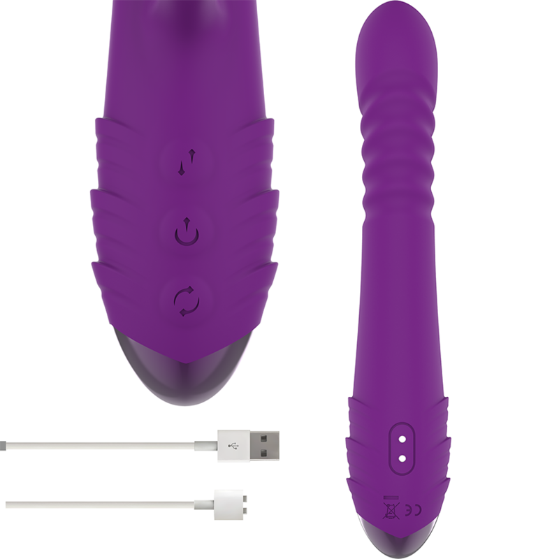 INTENSE - IGGY UP &amp; DOWN MULTIFUNCTION RECHARGEABLE VIBRATOR WITH PURPLE CLITORAL STIMULATOR