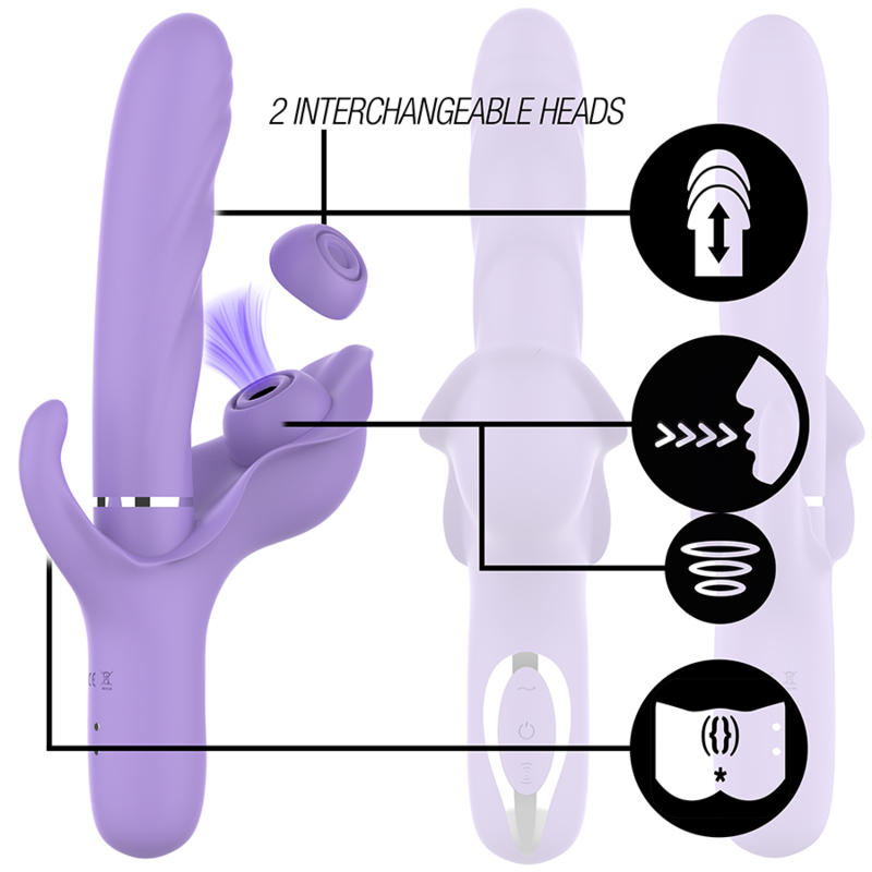 INTENSE - BILLIE MULTIFUNCTION RECHARGEABLE VIBRATOR JUICE AND PULSATION PURPLE