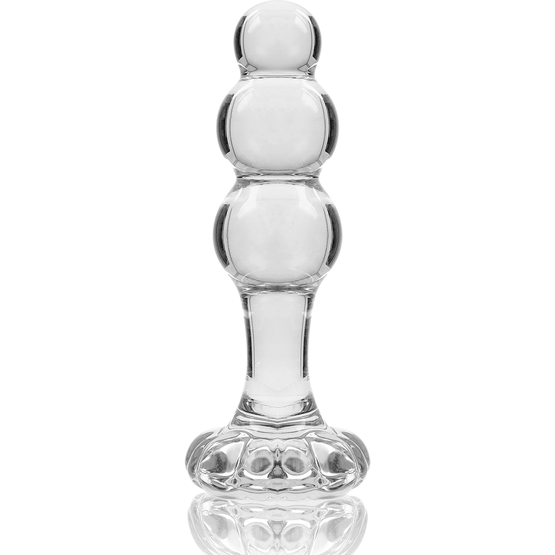 NEBULA SERIES BY IBIZA - MODEL 1 PLUG TRANSPARENT BOROSILICATE GLASS 10.5 CM -O- 3 CM