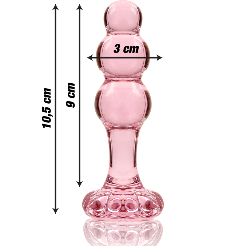 NEBULA SERIES BY IBIZA - MODEL 1 PLUG TRANSPARENT BOROSILICATE GLASS 10.5 CM -O- 3 CM
