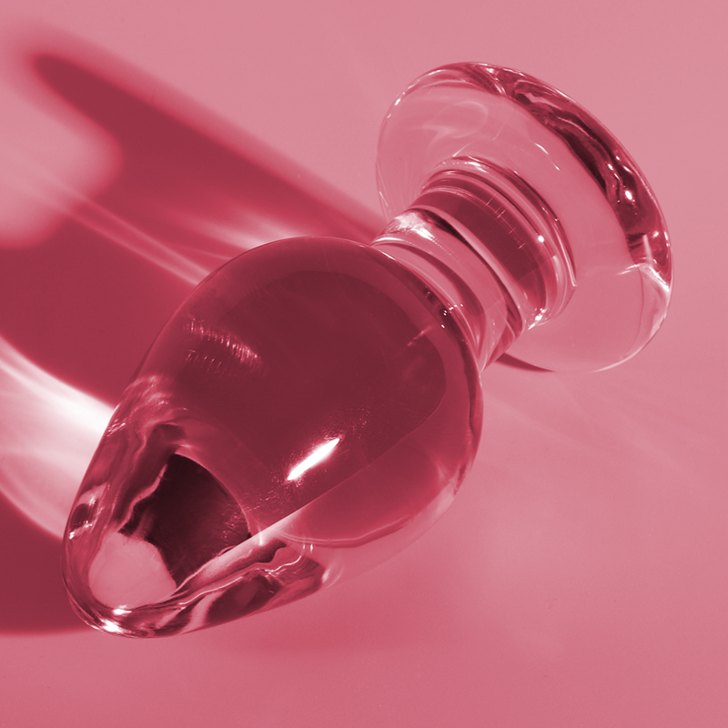 NEBULA SERIES BY IBIZA - MODEL 3 ANAL PLUG TRANSPARENT BOROSILICATE GLASS 11 CM -O- 5 CM