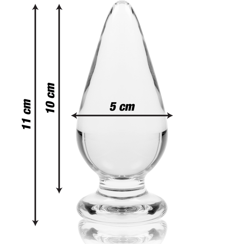 NEBULA SERIES BY IBIZA - MODEL 4 ANAL PLUG TRANSPARENT BOROSILICATE GLASS 11 CM -O- 5 CM