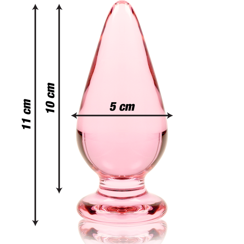 NEBULA SERIES BY IBIZA - MODEL 4 ANAL PLUG TRANSPARENT BOROSILICATE GLASS 11 CM -O- 5 CM