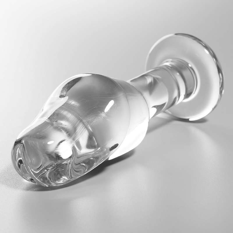NEBULA SERIES BY IBIZA - MODEL 6 ANAL PLUG TRANSPARENT BOROSILICATE GLASS 12.5 CM -O- 4 CM