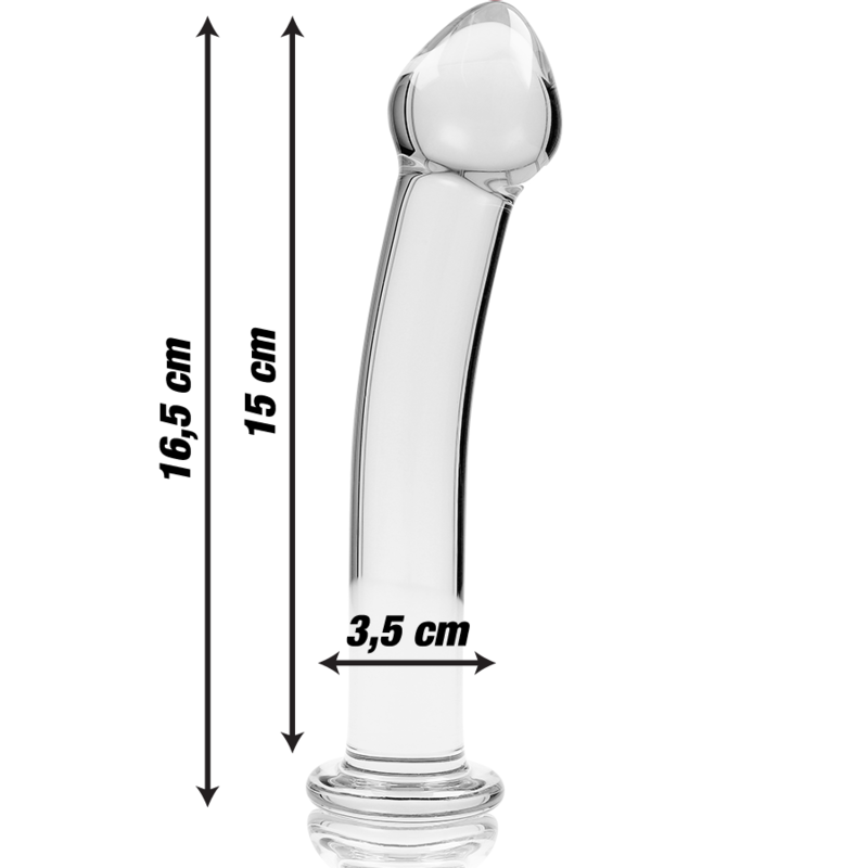 NEBULA SERIES BY IBIZA - MODEL 11 TRANSPARENT BOROSILICATE GLASS DILDO 16 CM -O- 3 CM