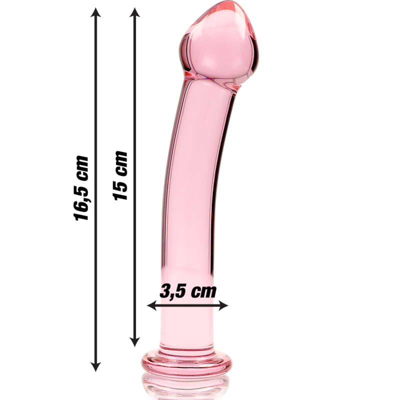 NEBULA SERIES BY IBIZA - MODEL 11 TRANSPARENT BOROSILICATE GLASS DILDO 16 CM -O- 3 CM