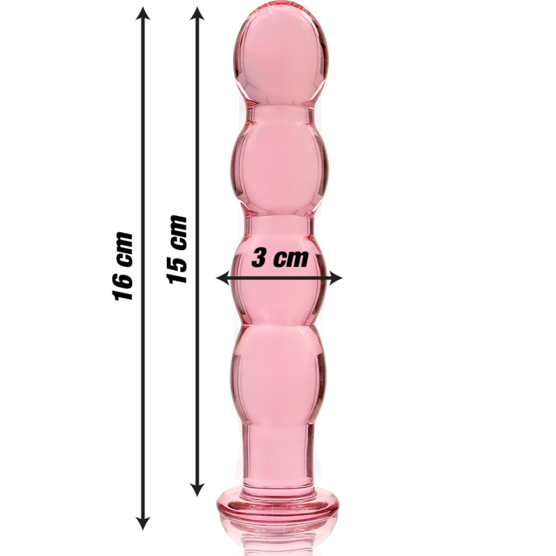 NEBULA SERIES BY IBIZA - MODEL 10 TRANSPARENT BOROSILICATE GLASS DILDO 16.5 CM -O- 3.5 CM