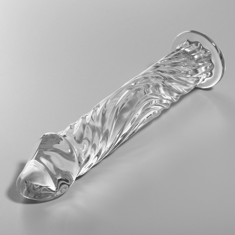 NEBULA SERIES BY IBIZA - MODEL 12 TRANSPARENT BOROSILICATE GLASS DILDO 17 CM -O- 3.5 CM