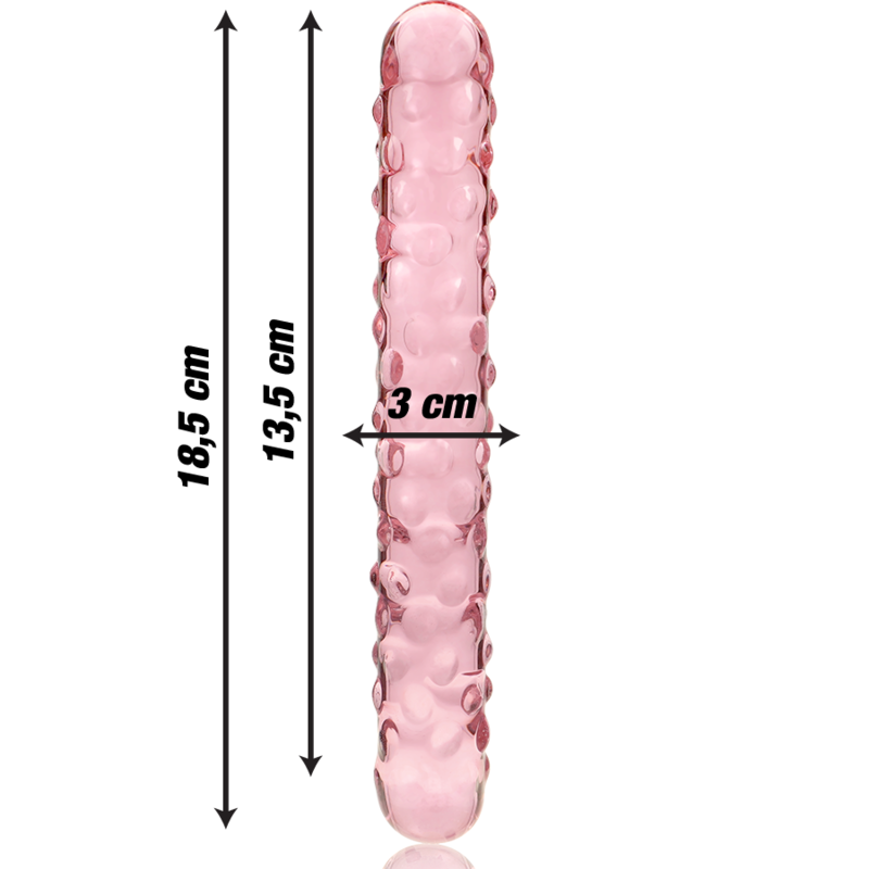 NEBULA SERIES BY IBIZA - MODEL 15 TRANSPARENT BOROSILICATE GLASS DILDO 18.5 CM -O- 3 CM