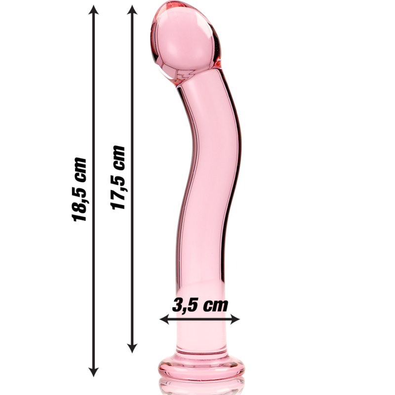 NEBULA BY IBIZA SERIES - MODEL 18 TRANSPARENT BOROSILICATE GLASS DILDO 18.5 CM -O- 3.5 CM