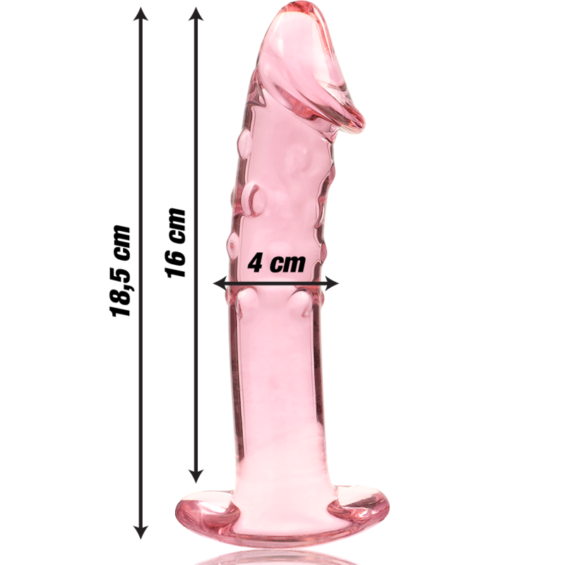 NEBULA SERIES BY IBIZA - MODEL 19 TRANSPARENT BOROSILICATE GLASS DILDO 18.5 CM -O- 4 CM