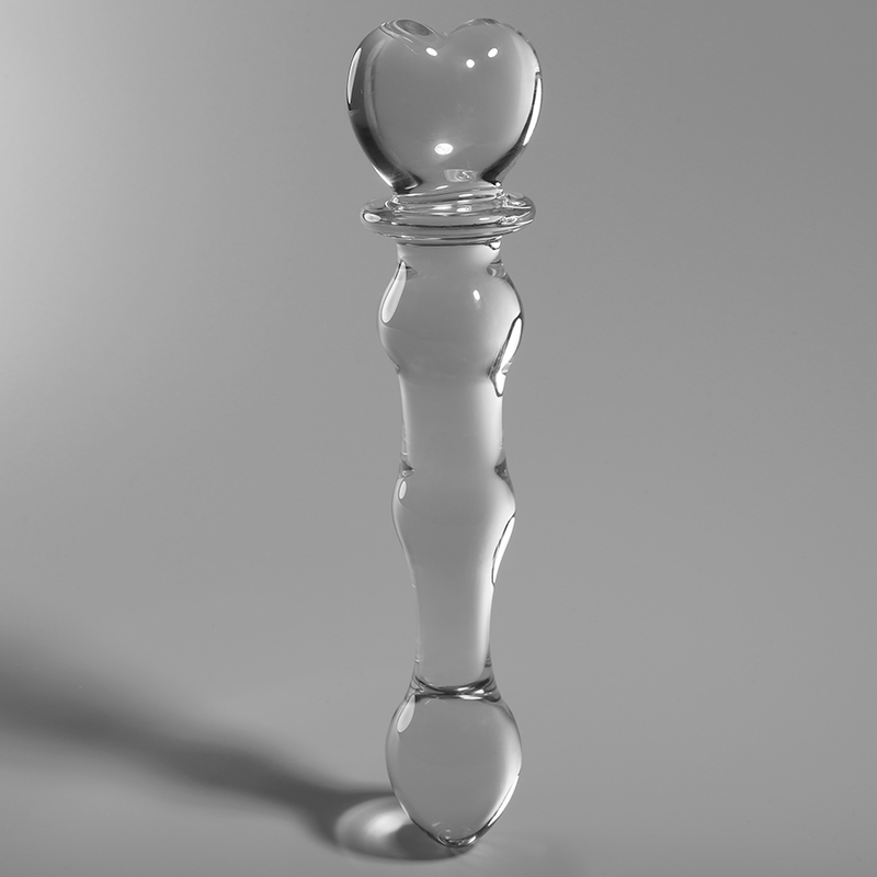 NEBULA SERIES BY IBIZA - MODEL 21 TRANSPARENT BOROSILICATE GLASS DILDO 20.5 CM -O- 3.5 CM