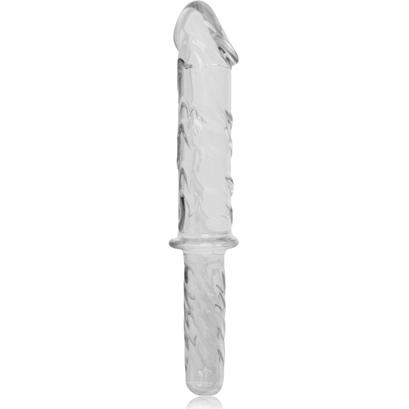 SERIE NEBULA DE IBIZA - MODELO 24 DILDO DE CRISTAL BOROSILICATO TRANSPARENTE 28,5 CM -O- 5 CM