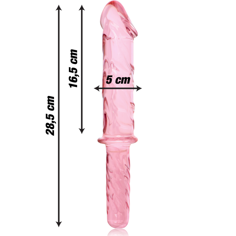 SERIE NEBULA DE IBIZA - MODELO 24 DILDO DE CRISTAL BOROSILICATO TRANSPARENTE 28,5 CM -O- 5 CM