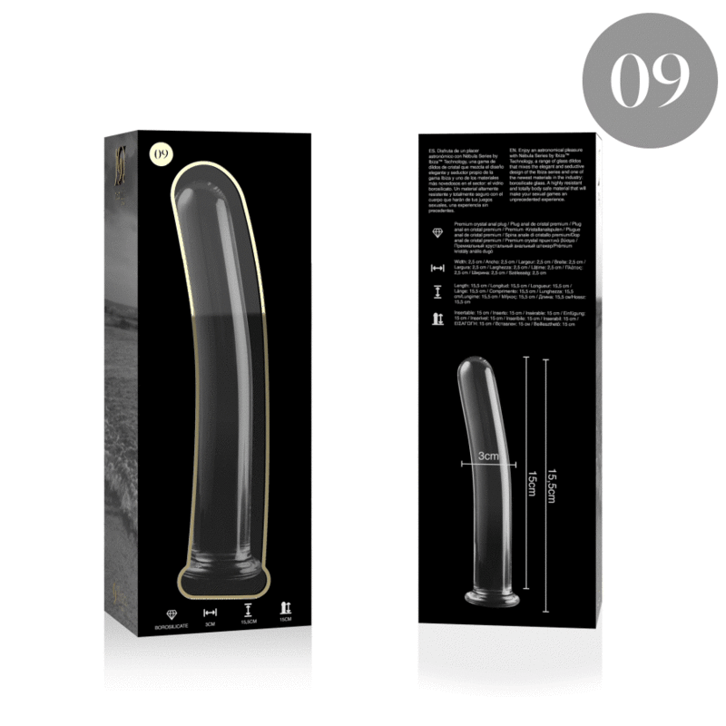 NEBULA SERIES BY IBIZA - MODEL 9 PINK BOROSILICATE GLASS DILDO 15.5 CM -O- 2.5 CM