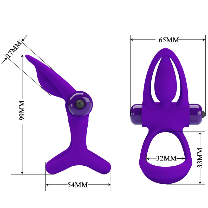 PRETTY LOVE - VIBRATING RING 10 VIBRATIONS PURPLE SILICONE