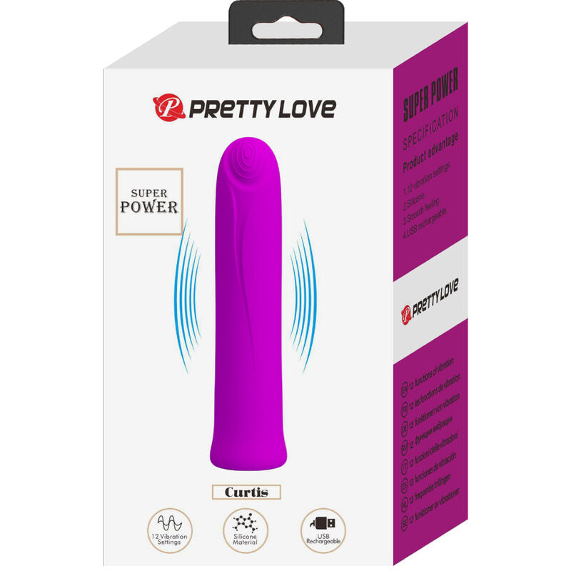 CURTIS MINI SUPER POWER VIBRATOR 12 VIOLET SILICONE VIBRATIONS