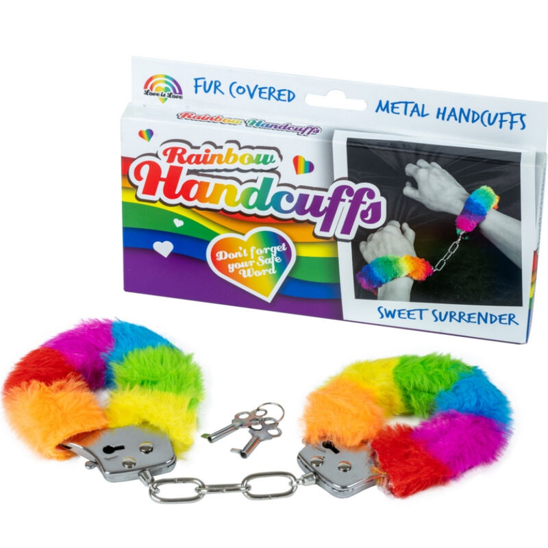 SPENCER &amp; FLEETWOOD - RAINBOW LINING METAL HANDCUFFS