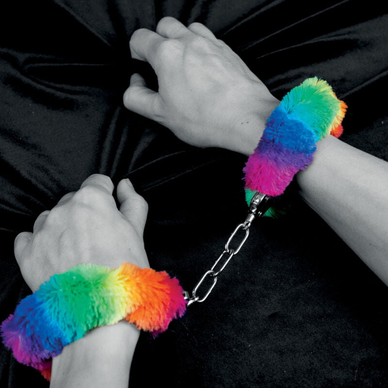 SPENCER &amp; FLEETWOOD - RAINBOW LINING METAL HANDCUFFS