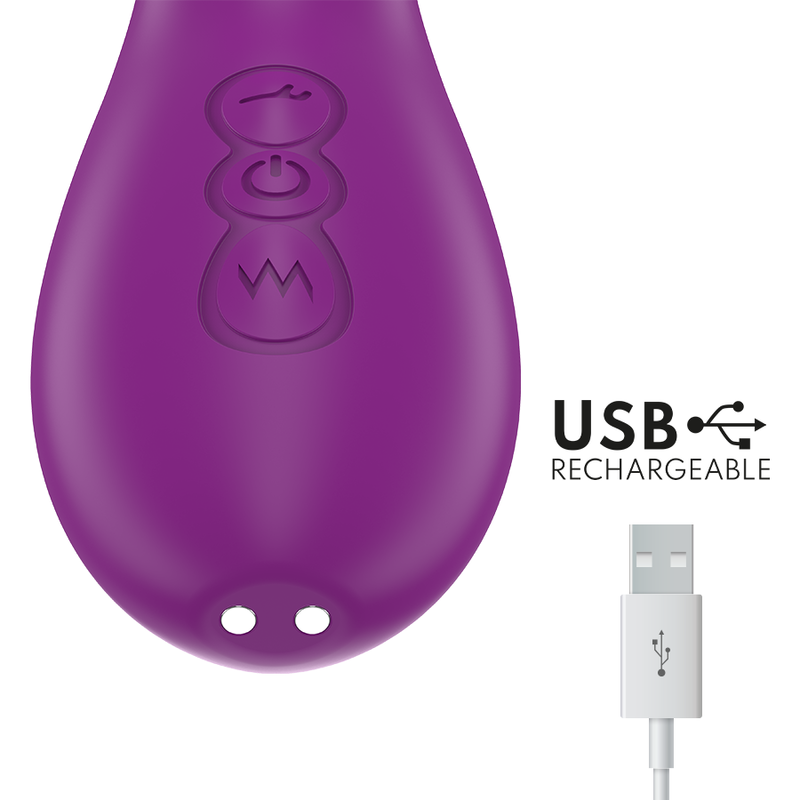 INTENSE - APOLO RECHARGEABLE MULTIFUNCTION VIBRATOR 7 VIBRATIONS WITH PURPLE OSCILLATING TONGUE