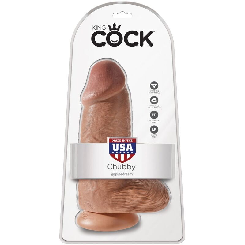 KING COCK - REALISTIC FAT PENIS 23 CM CARAMEL