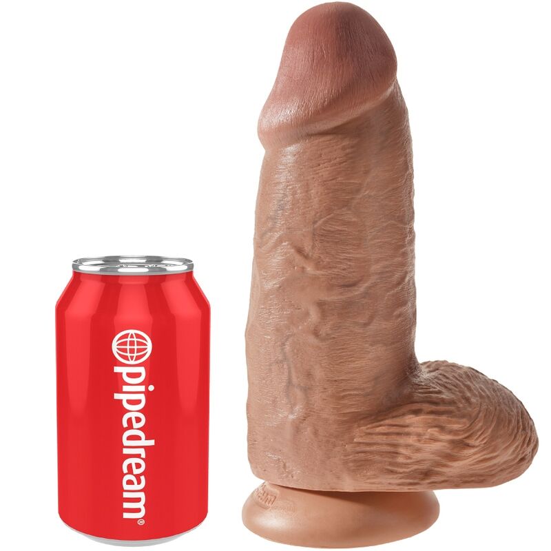 KING COCK - REALISTIC FAT PENIS 23 CM CARAMEL