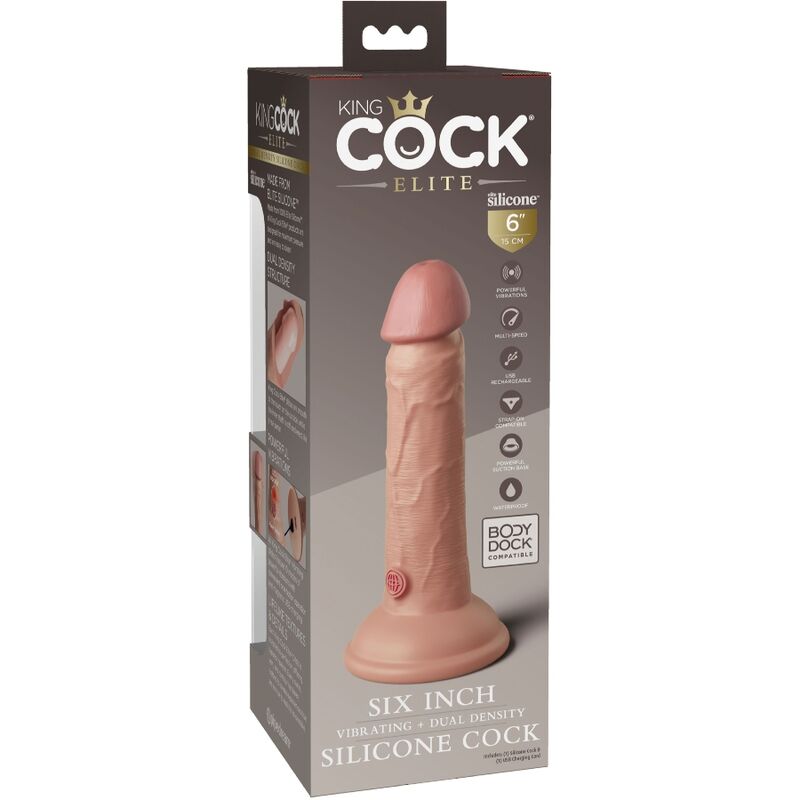 KING COCK - VIBRADOR ELITE REALISTA DE SILICONA 15,2 CM
