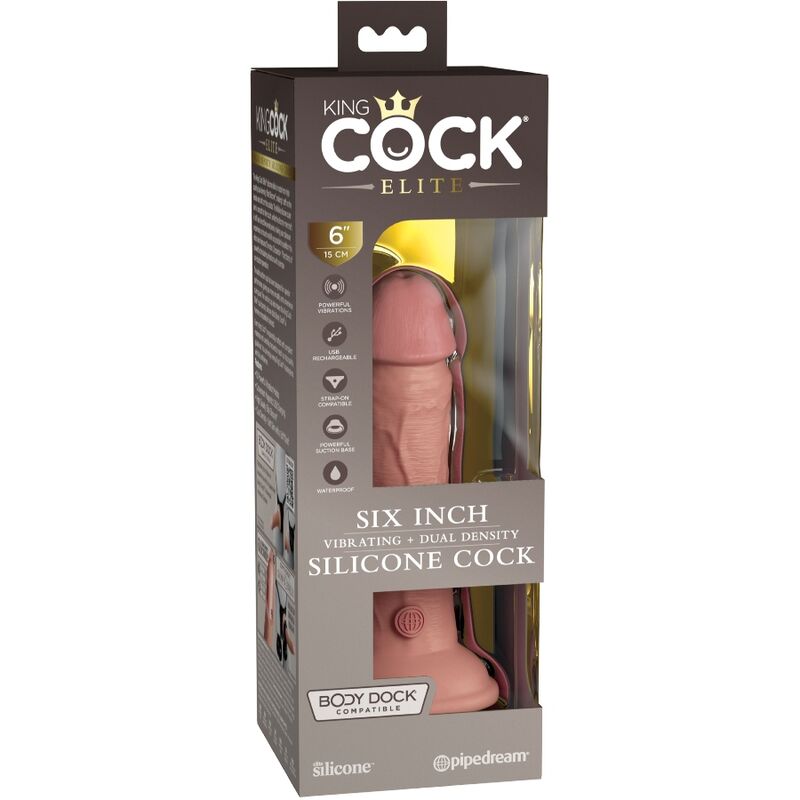 KING COCK - VIBRADOR ELITE REALISTA DE SILICONA 15,2 CM