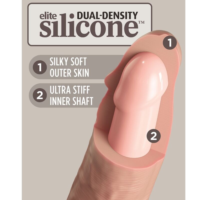 KING COCK - ELITE REALISTIC DILDO VIBRATOR WITH REMOTE CONTROL IN SILICONE 17.8 CM