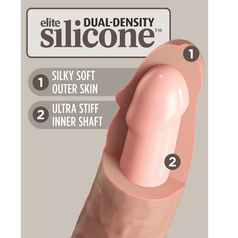 KING COCK - ELITE REALISTIC DILDO VIBRATOR AND SILICONE REMOTE CONTROL 23 CM