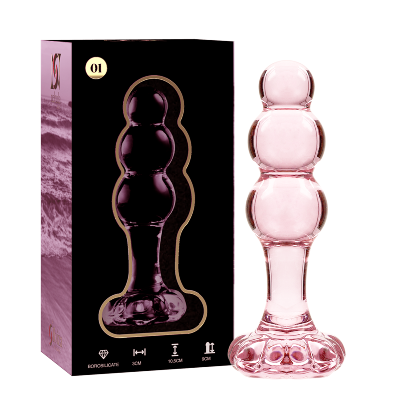 NEBULA SERIES BY IBIZA - MODEL 1 PLUG TRANSPARENT BOROSILICATE GLASS 10.5 CM -O- 3 CM
