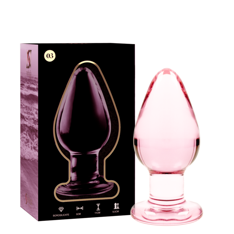 NEBULA SERIES BY IBIZA - MODEL 3 ANAL PLUG TRANSPARENT BOROSILICATE GLASS 11 CM -O- 5 CM