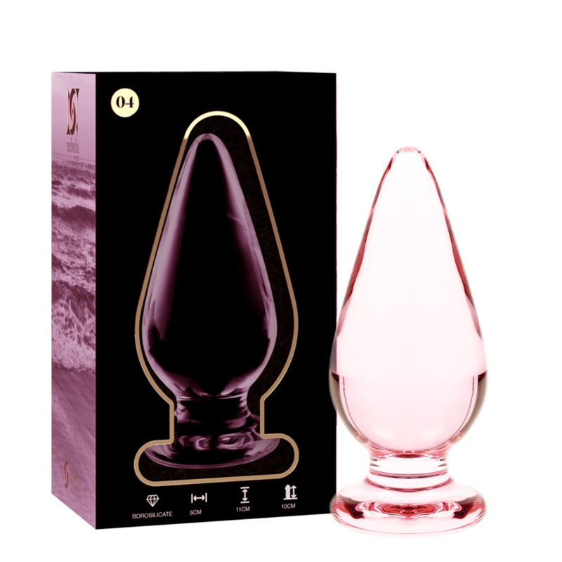NEBULA SERIES BY IBIZA - MODEL 4 ANAL PLUG TRANSPARENT BOROSILICATE GLASS 11 CM -O- 5 CM