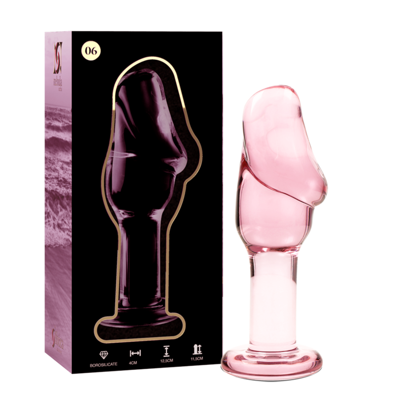 NEBULA SERIES BY IBIZA - MODEL 6 ANAL PLUG TRANSPARENT BOROSILICATE GLASS 12.5 CM -O- 4 CM