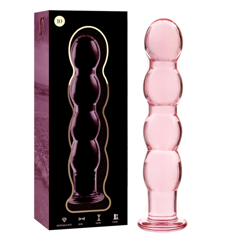 NEBULA SERIES BY IBIZA - MODEL 10 TRANSPARENT BOROSILICATE GLASS DILDO 16.5 CM -O- 3.5 CM