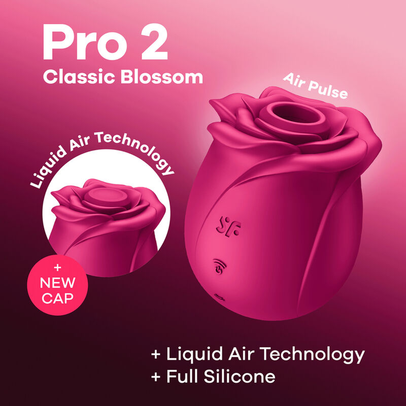 SATISFYER - VIBRADOR DE PULSO DE AIRE PRO 2 CLÁSICO BLOSSOM