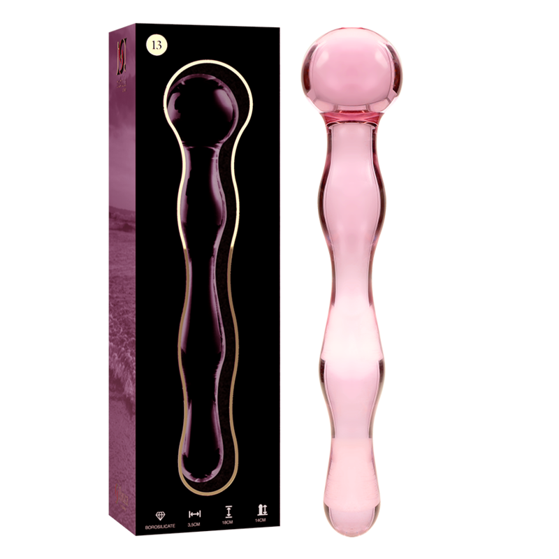 NEBULA SERIES BY IBIZA - MODEL 13 TRANSPARENT BOROSILICATE GLASS DILDO 18 CM -O- 3.5 CM