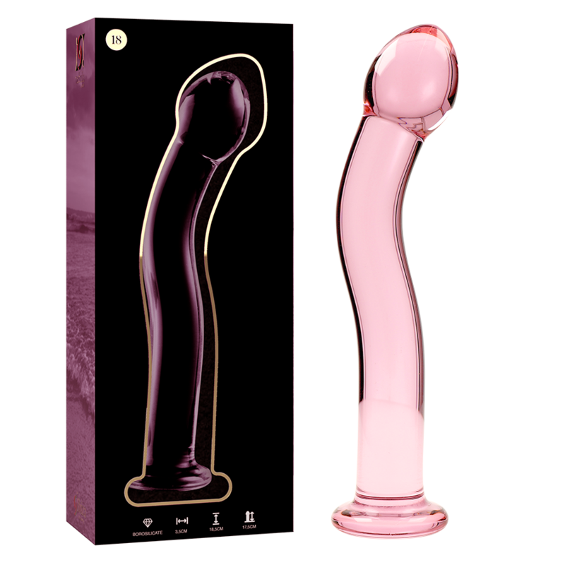 NEBULA BY IBIZA SERIES - MODEL 18 TRANSPARENT BOROSILICATE GLASS DILDO 18.5 CM -O- 3.5 CM