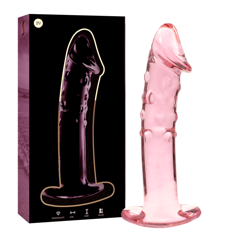 NEBULA SERIES BY IBIZA - MODEL 19 TRANSPARENT BOROSILICATE GLASS DILDO 18.5 CM -O- 4 CM