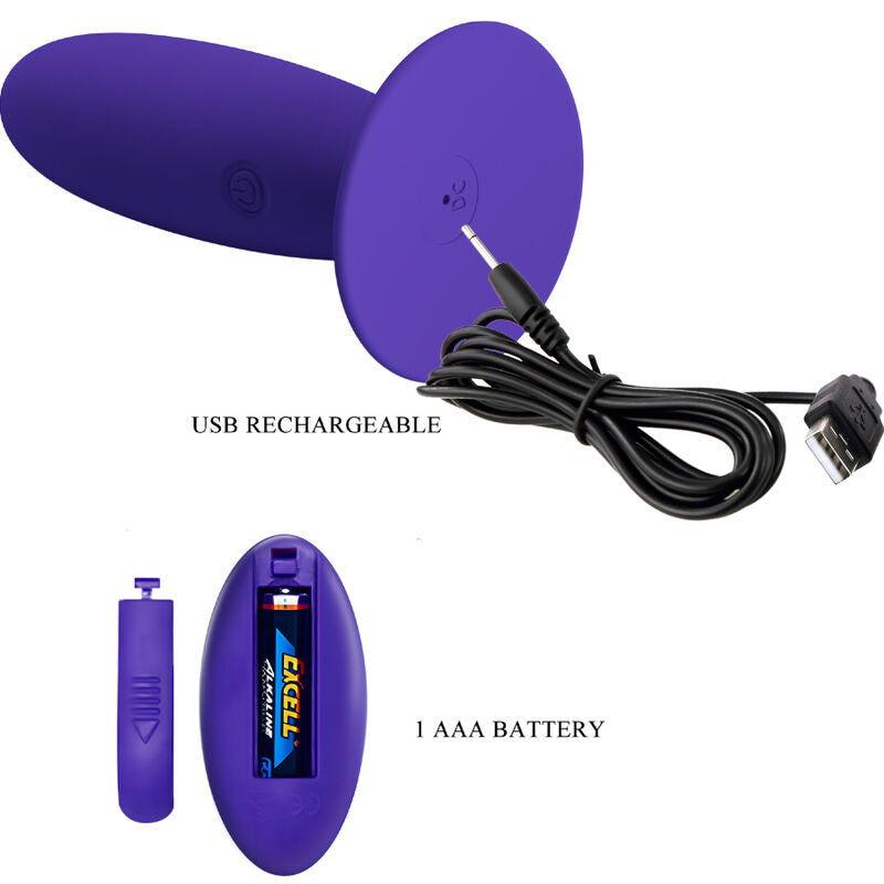 PRETTY LOVE - YOUTH ANAL PLUG VIBRATOR REMOTE CONTROL VIOLET