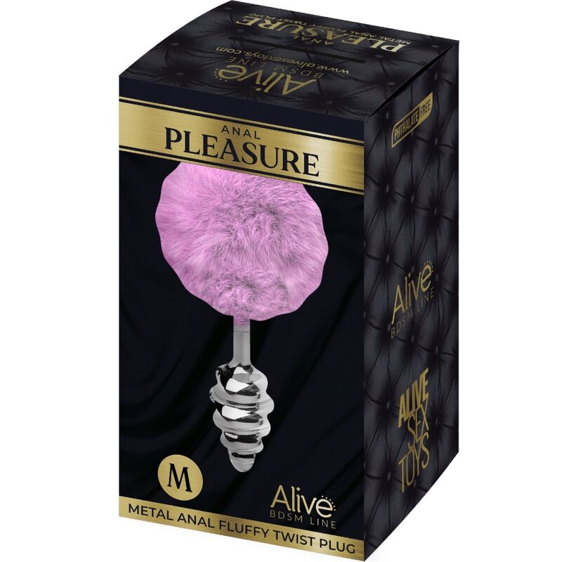 ALIVE - PURPLE ANAL PLEASURE PLUG SPIRAL METAL FLUFFY SIZE M