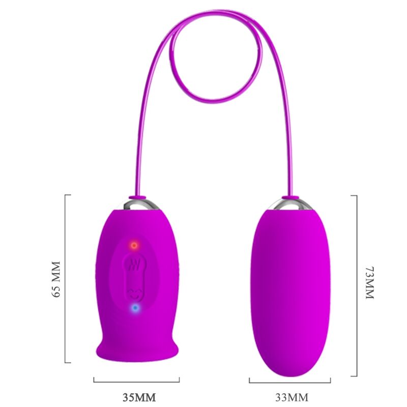 PRETTY LOVE - DAISY DUAL EGG PURPLE RECHARGEABLE VIBRATOR